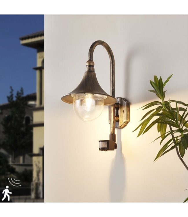 QAZQA Buiten wandlamp Daphne |  met bewegingsmelder | IP44
