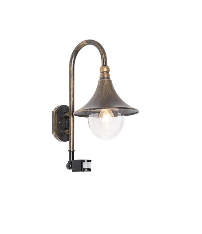 QAZQA Buiten wandlamp Daphne |  met bewegingsmelder | IP44  | E27