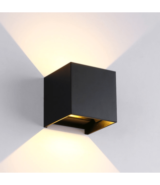 Wandlamp CUBE | up/down licht | incl. bewegingssensor| LED 2x3w | Dimbaar | IP65