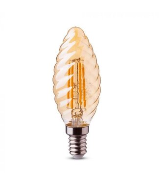 Dimbaar LED Filament Ribbel | E14 | Amber | 2w | 2400k