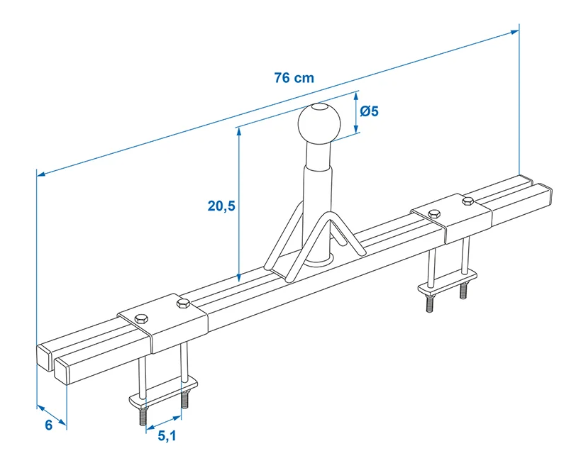 Adaptateur de barre d'attelage ProPlus pour porte-vélos - montage facile sans percer - matériel de montage inclus