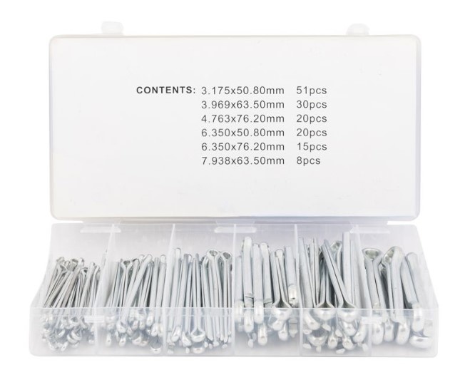 230 Pièces Goupilles Fendues en Acier Inoxydable Goupille de Retenue Assortiment Kit avec Boîte D'assortiment en 6 Tailles Différentes M1 M2 M2,5 M3 M4 M5 Assortiment Goupilles Fendues pour Voitures