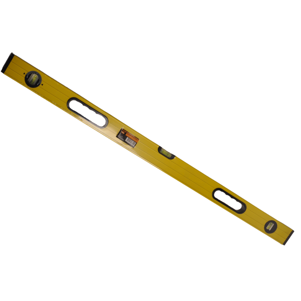 1 metre aluminium spirit level with 2 fixed and 1 adjustable vial
