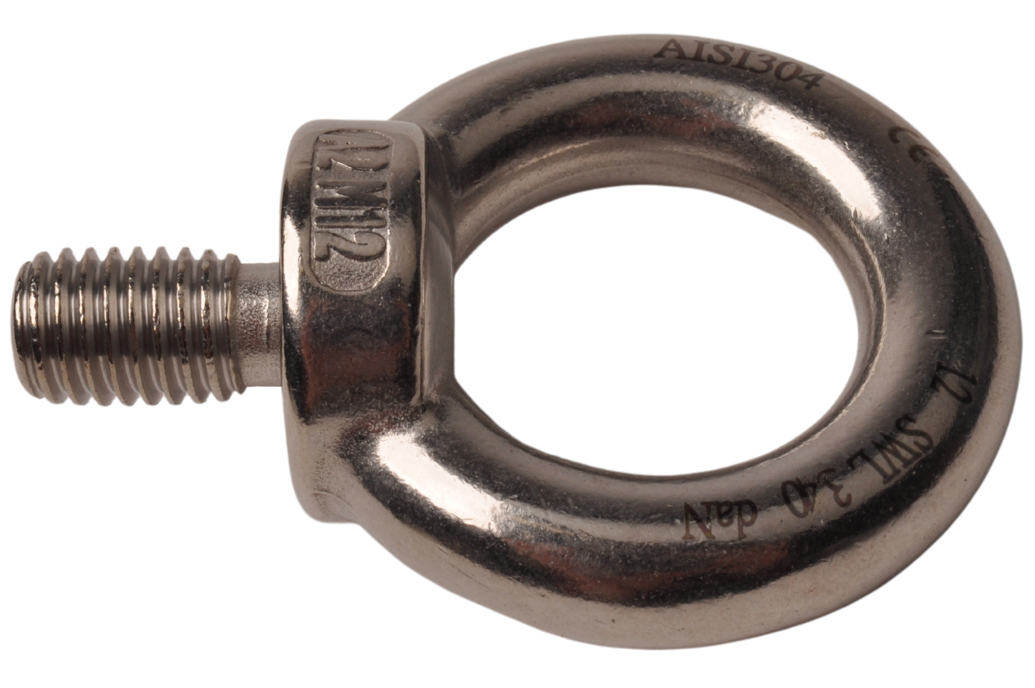 Eye bolt M12 stainless steel 304 eye opening 30 mm and diameter 12 mm