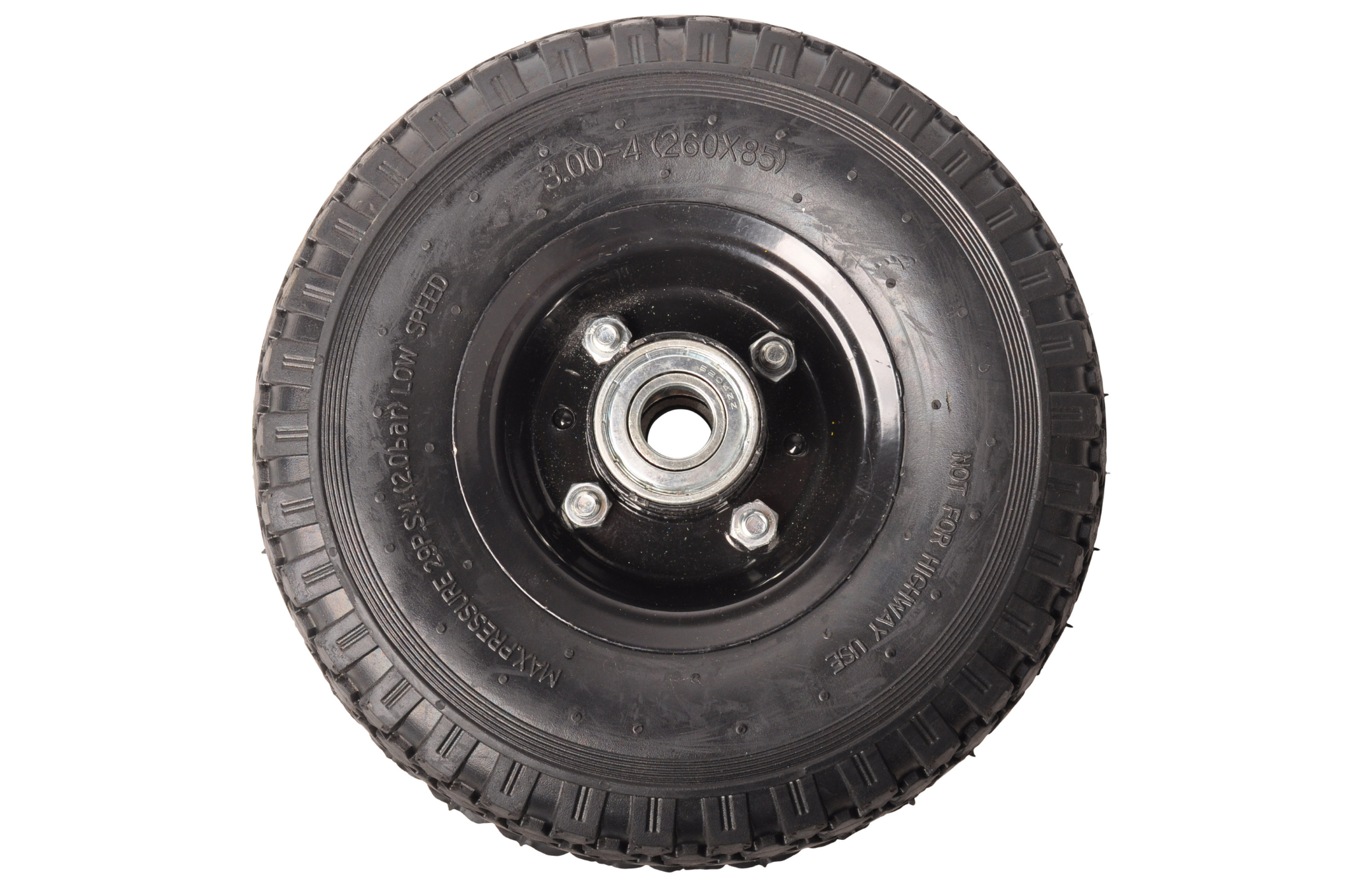 Trolley wheel with steel rim and pneumatic tyre - 3.00-4 - 20 mm