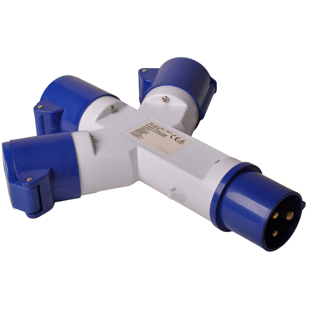 CEE 3way splitter, camping plug splitter 16A