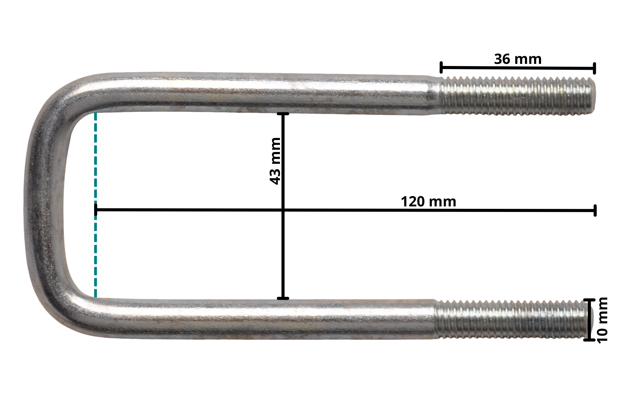 Ubolt / sling M10 120x43 mm thread length 40 mm