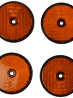 Radex Catadioptre orange/jaune 60 mm trous de vis ronds - 4 pièces