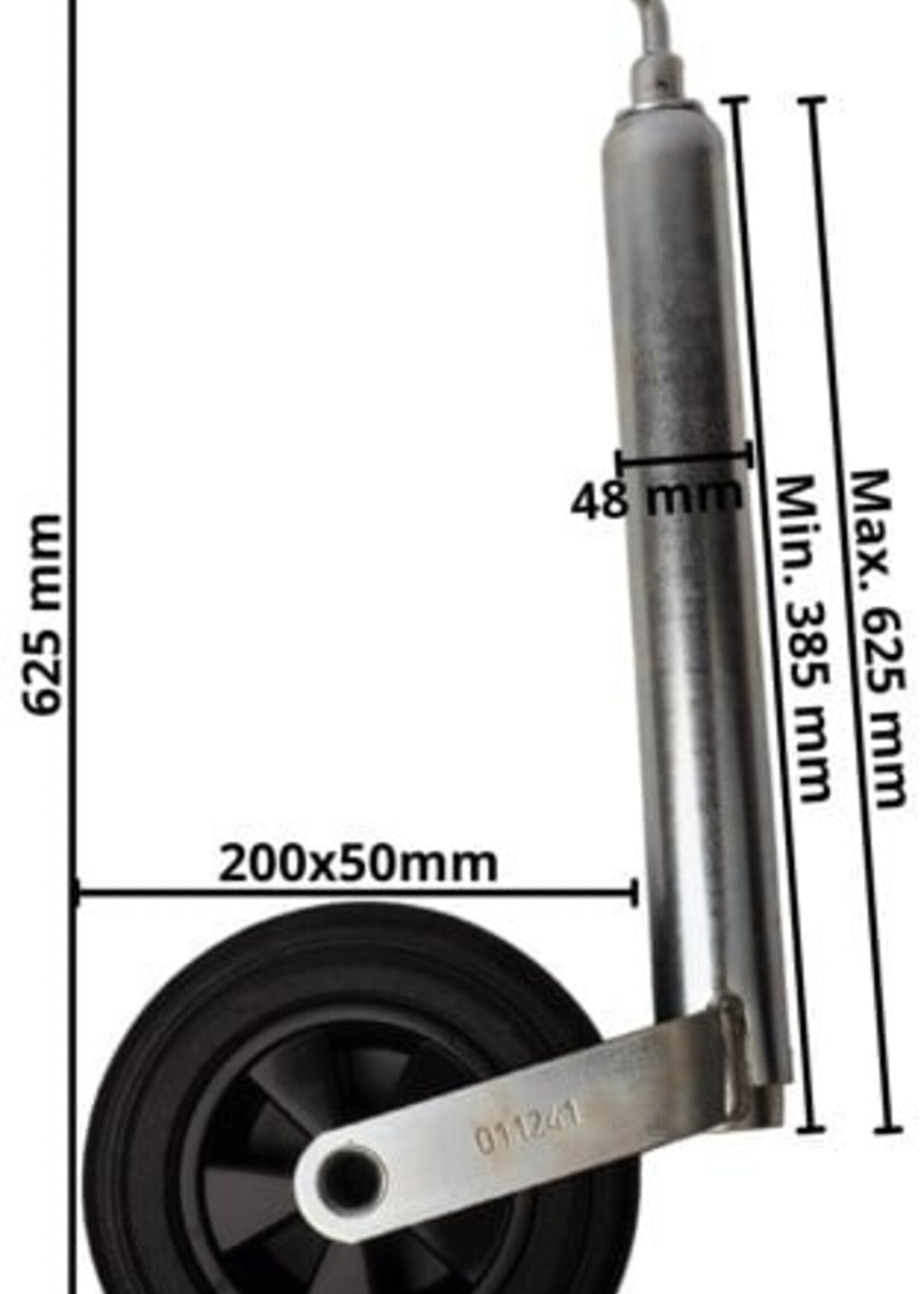 AL-KO Roue jockey Alko Compact, diamètre 48 mm, jante en plastique avec roue en caoutchouc massif