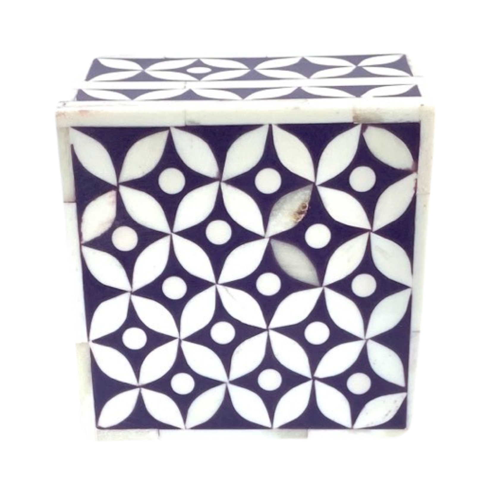 Purpers Exclusive Bone Inlay box vierkant lila (13x13x7 cm)