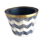 Purpers Exclusive Bone inlay brushpot licht grijs (8x10 cm)