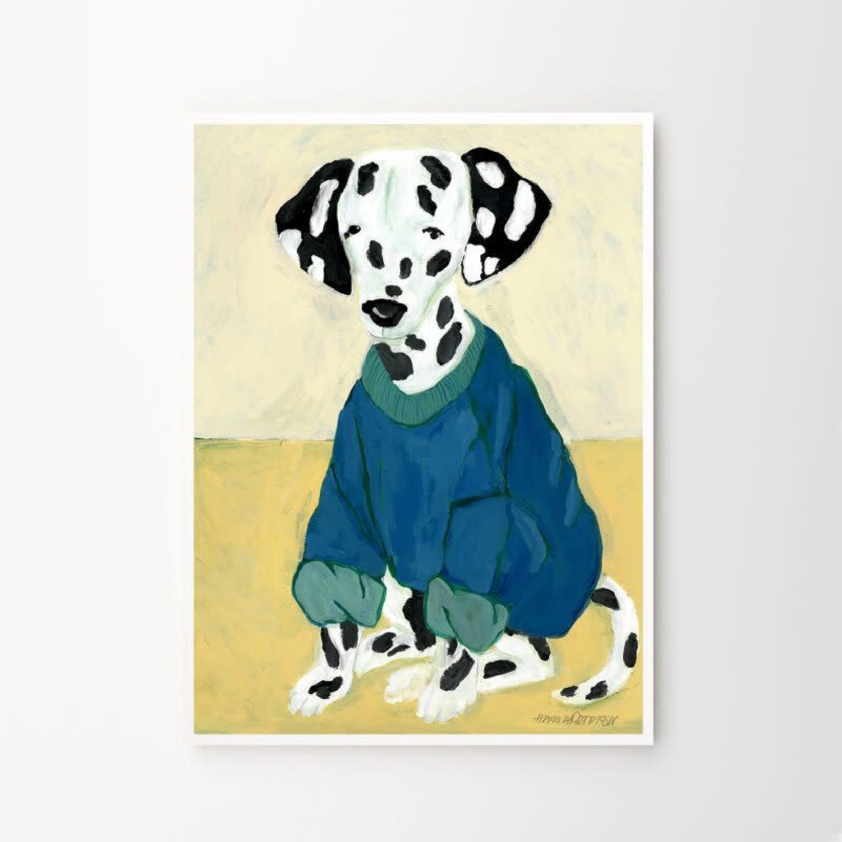 Poster Club Artwork Dalmatian in Sweatshirt, zonder lijst, 30x40cm