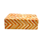 bone inlay Bone Inlay box zigzag  orange (13x6,5x20cm)