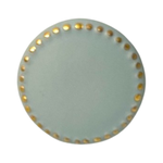 Purpers Choice Keramiek Deurknopje mat lichtblauw, goud stipje (5cm)