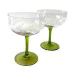 Purpers Exclusive Wijnglas Champagnecoupe  met gegraveerde blaadjes