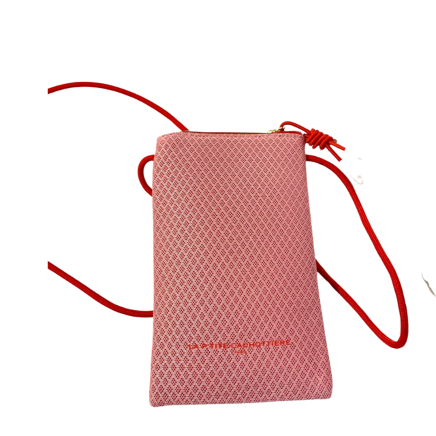 Telefoontasje Roze met rood accent 18 x 11 cm