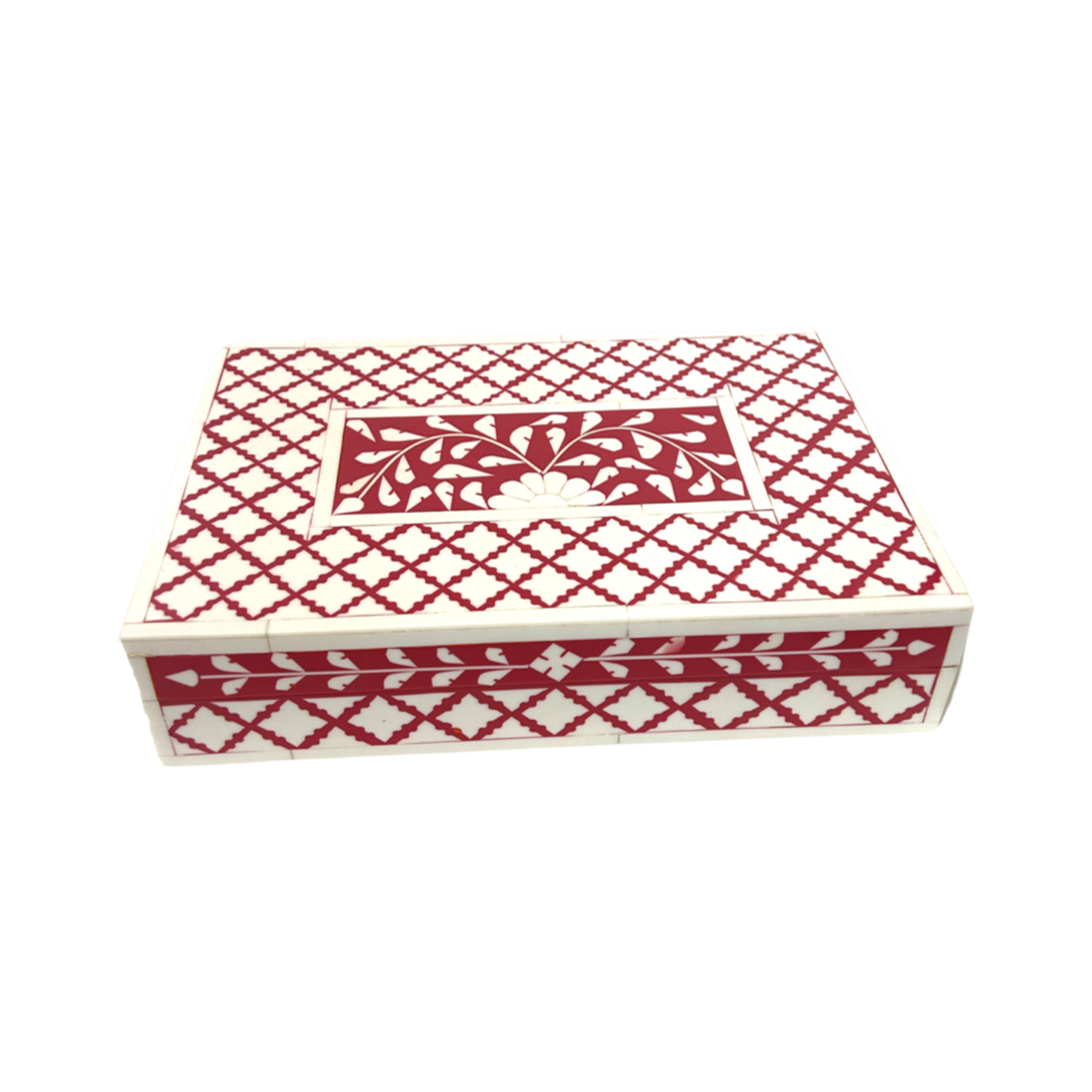 Bone Inlay box Rood Roze (30x20,5x6,5cm)