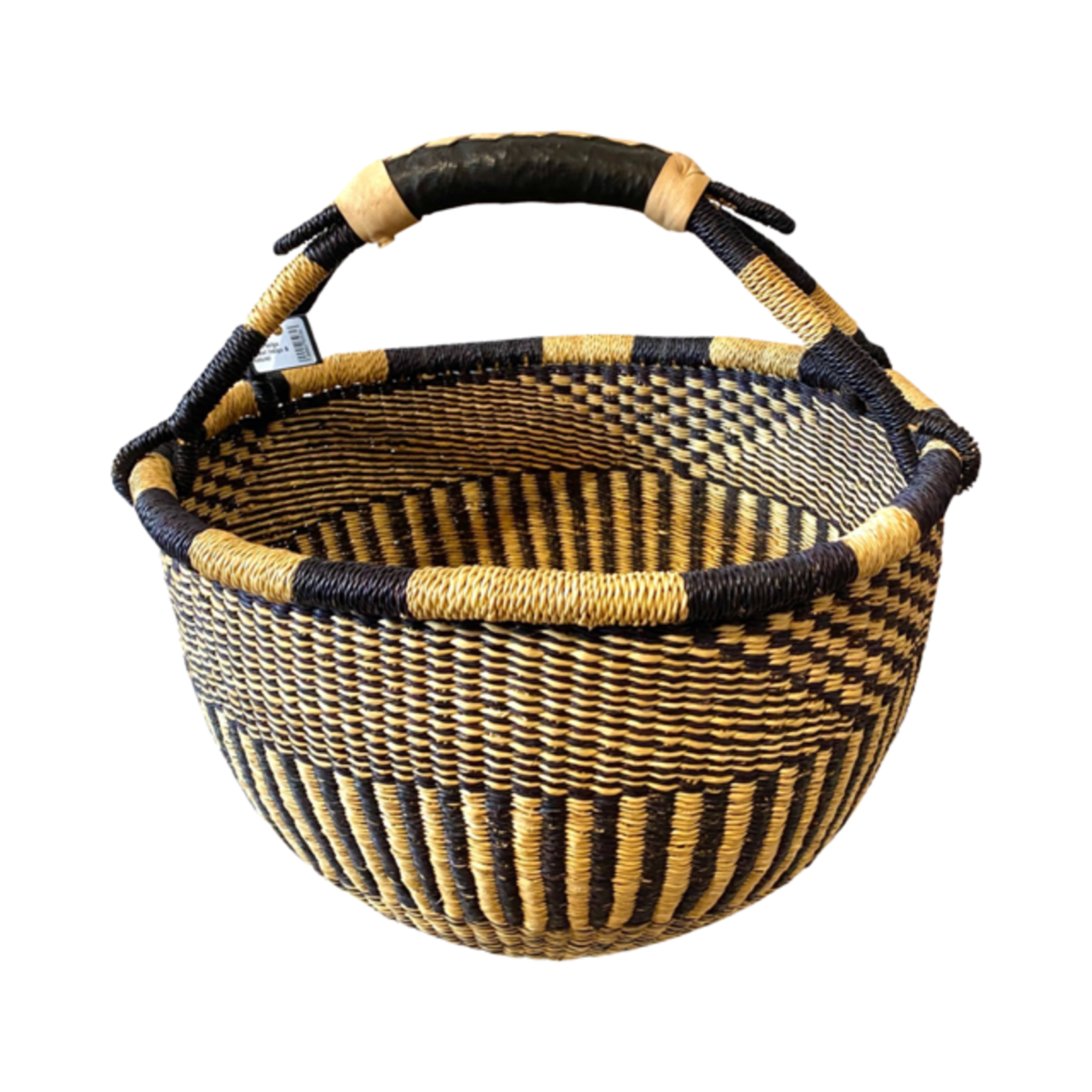 Ghana bolga basket Indigo & Naturel No.1 (35x40 cm)