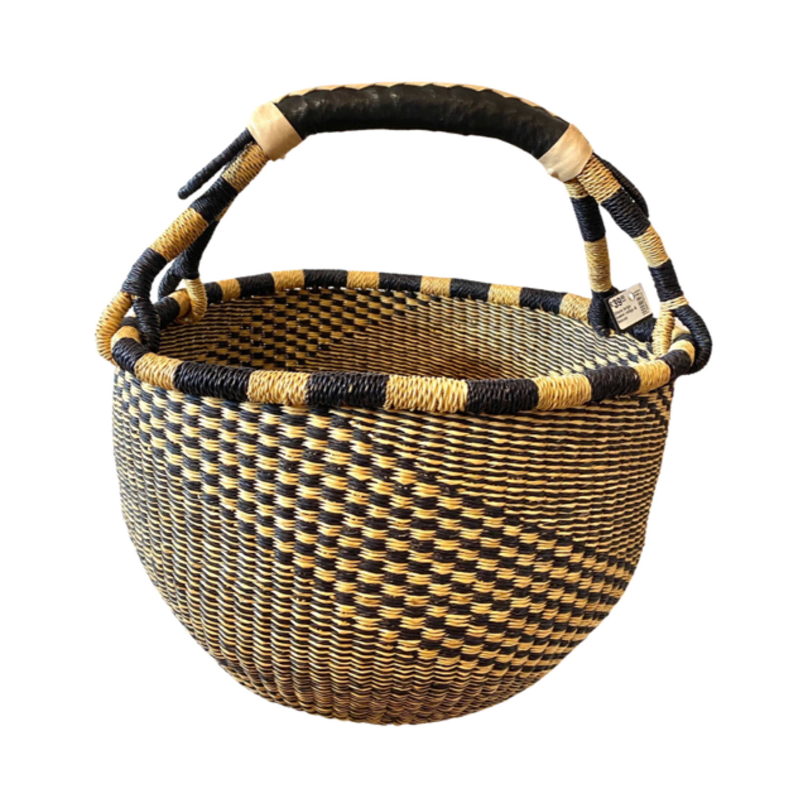 Ghana bolga basket Indigo & Naturel No.2 (35x40 cm)