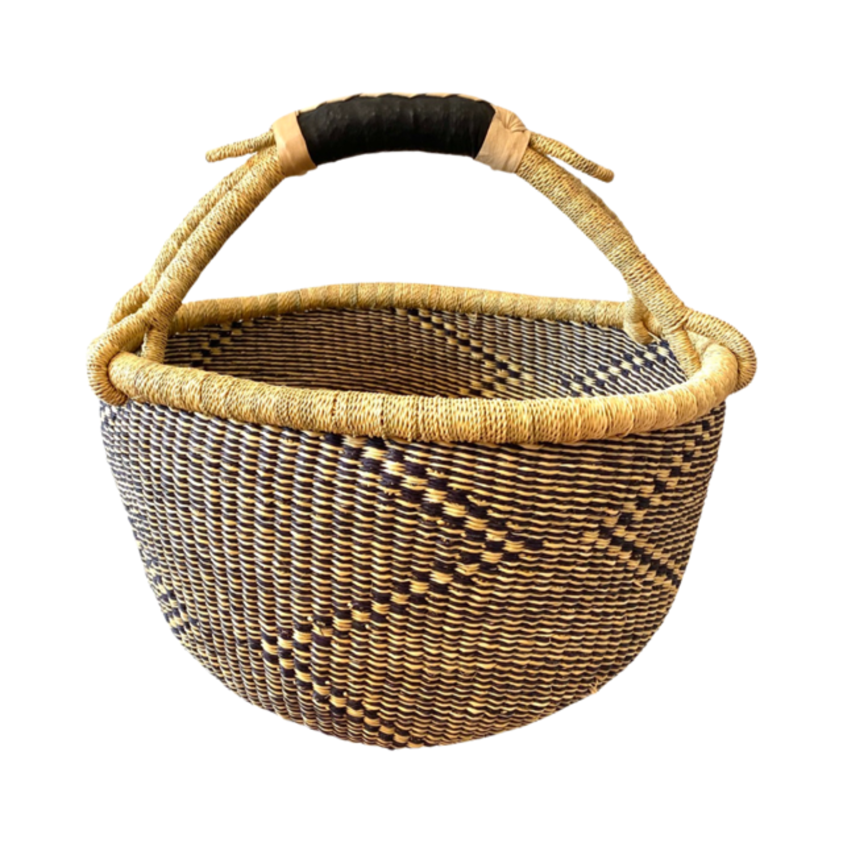 Ghana bolga basket Indigo & Naturel No.4 (35x40 cm)