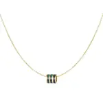 Ketting met Ronde Bedel - Goud/ Groen