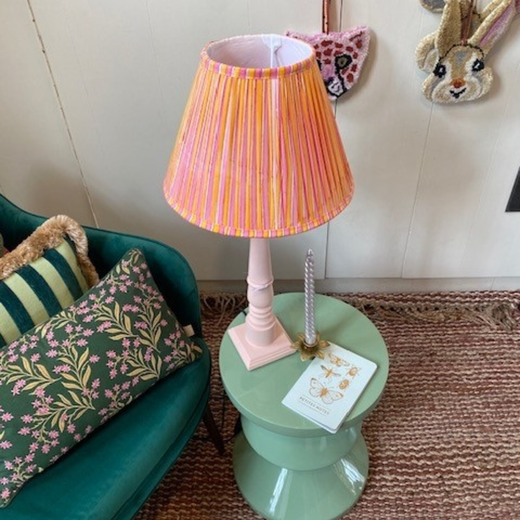 Purpers Vintage Vintage lampvoet roze Homemade gepimpt  42 cm