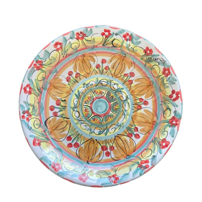 Bord van handgeschilderde keramiek 30 cm