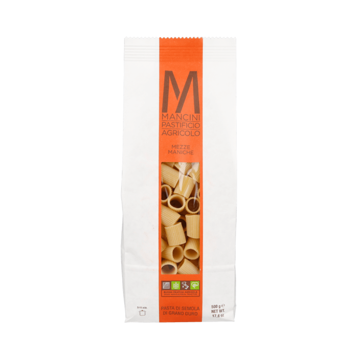 Pasta al pomodoro Durum wheat mezze maniche 500 gr.