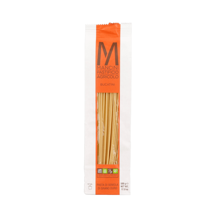 Pasta al pomodoro Bucatini made from durum wheat 500 gr.