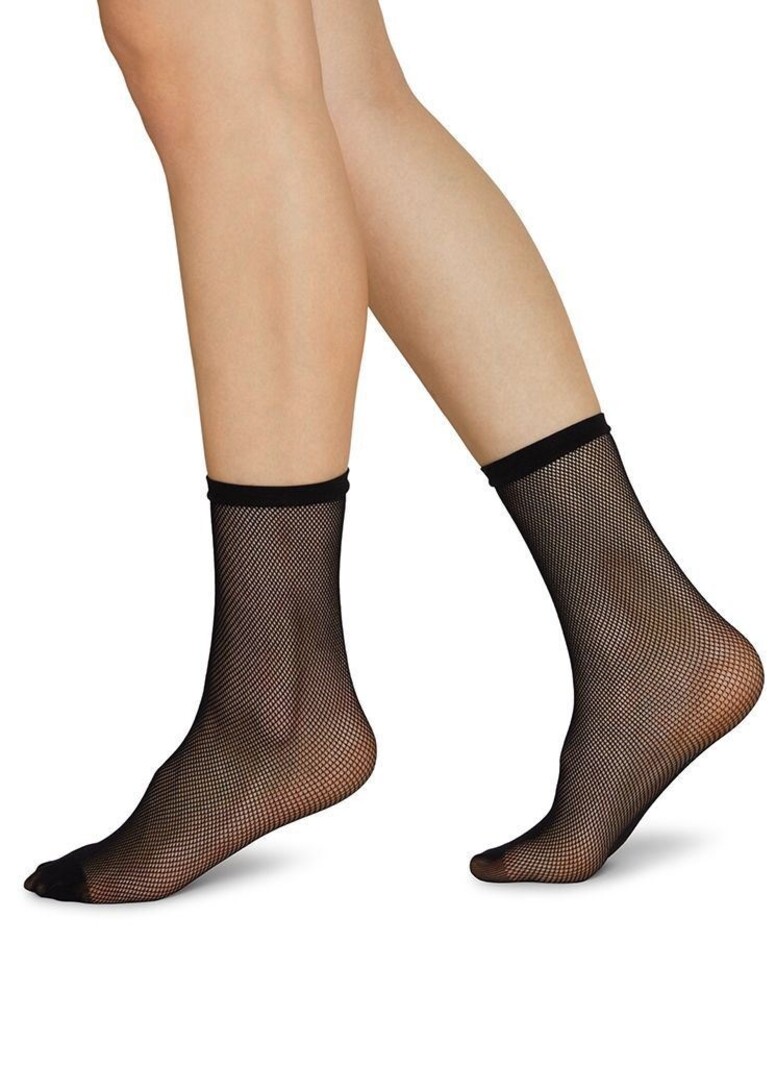 Swedish Stockings Elvira net sokken zwart