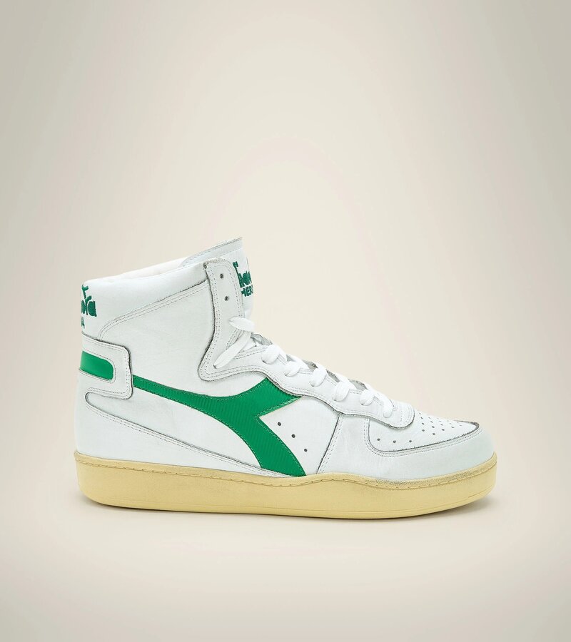 Diadora Mi basket used sneakers white / verdant green