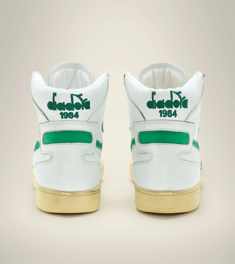 Diadora Mi basket used sneakers white / verdant green