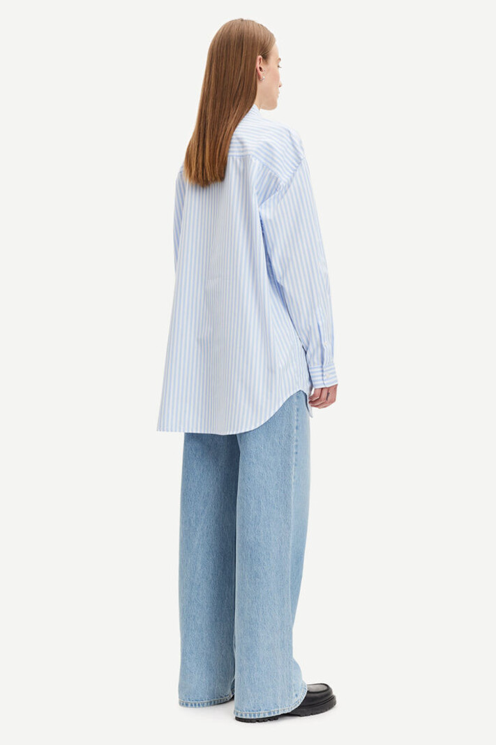 Samsoe Samsoe Samsoe Samsoe Luana blouse dusty blue stripe