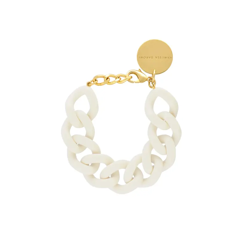 Vanessa Baroni Vanessa Baroni Flat chain bracelet matt off white