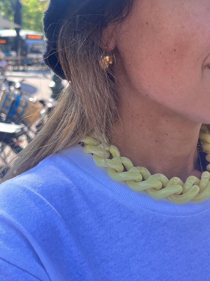 Vanessa Baroni Vanessa Baroni Flat chain necklace yellow marble