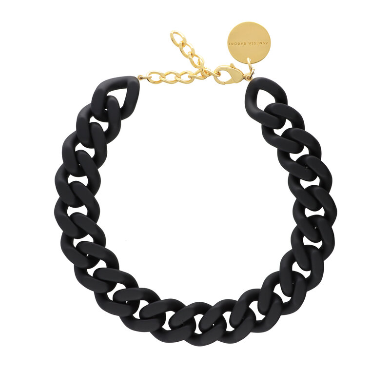 Vanessa Baroni Flat chain necklace matt black