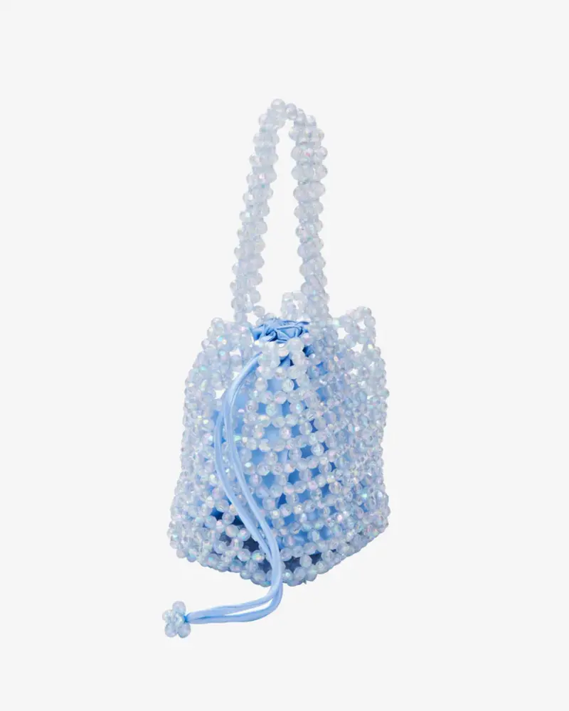 Hvisk  Poke beads bag blue mist