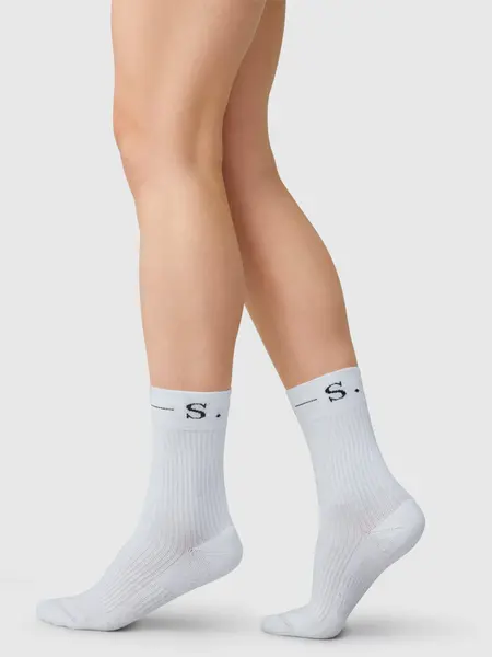 Swedish Stockings Bekka SWE-S sokken logo white