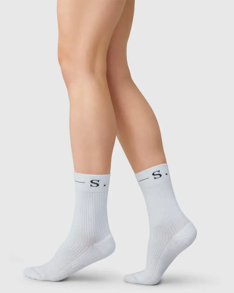 Swedish Stockings Bekka SWE-S sokken logo white