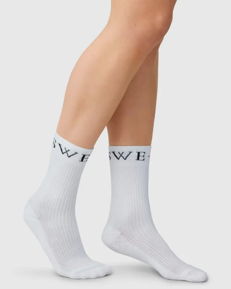 Swedish Stockings Bekka SWE-S sokken logo white