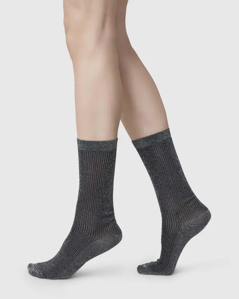 Swedish Stockings  Magda shimmery sokken black