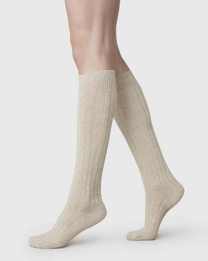 Swedish Stockings  Bodil chunky knee highs sokken oat