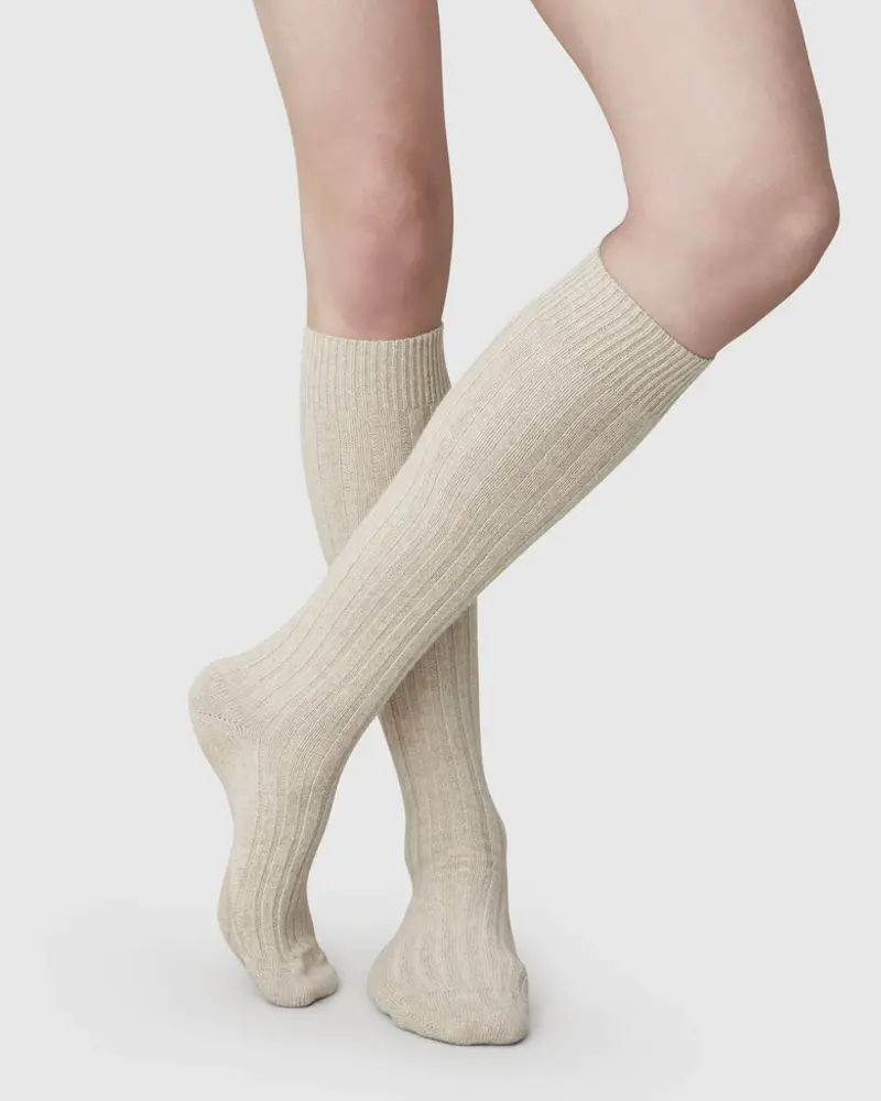 Swedish Stockings  Bodil chunky knee highs sokken oat