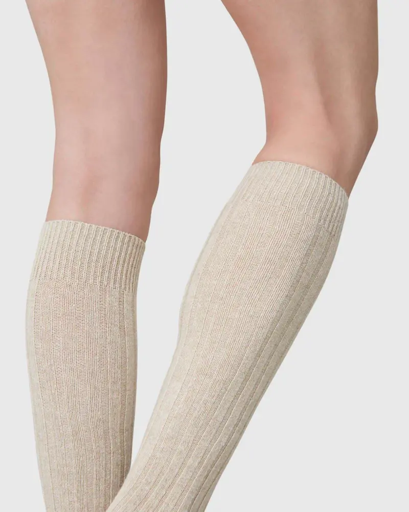 Swedish Stockings  Bodil chunky knee highs sokken oat