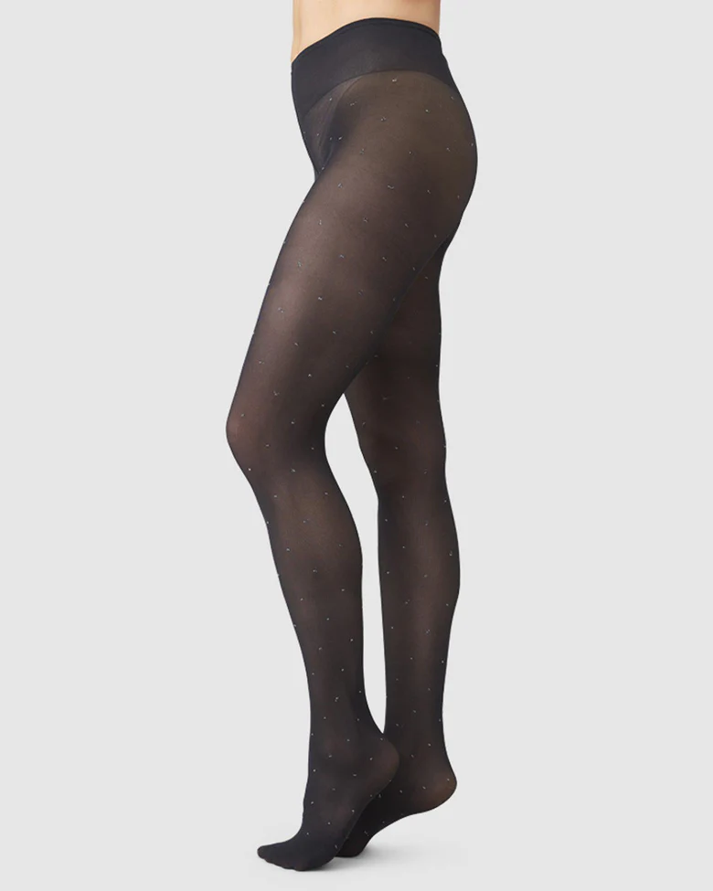 Swedish Stockings Filippa dots tights black