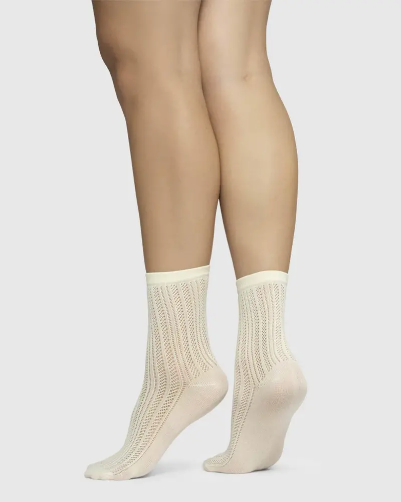 Swedish Stockings Klara knit sokken ivory