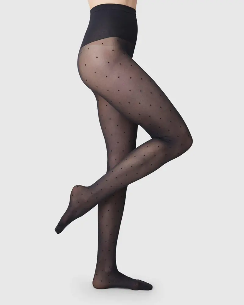 Swedish Stockings Doris dots panty zwart