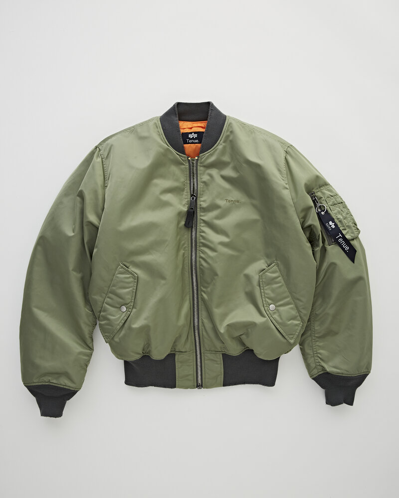 Tenue Alpha x Tenue MA-1 bomber jacket vintage sage