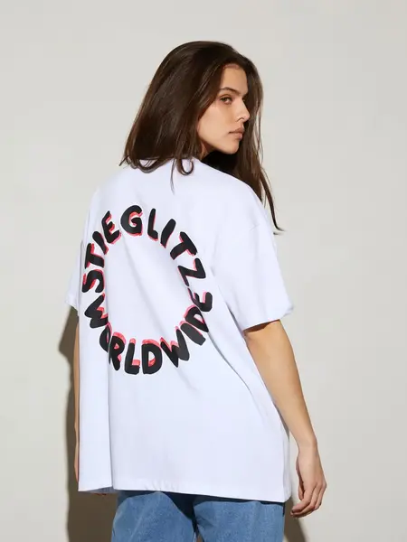 Stieglitz Stieg world oversized T-shirt white