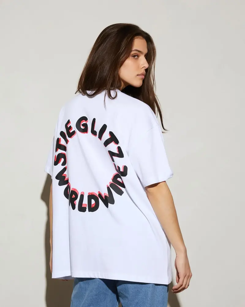 Stieglitz Stieg world oversized T-shirt white